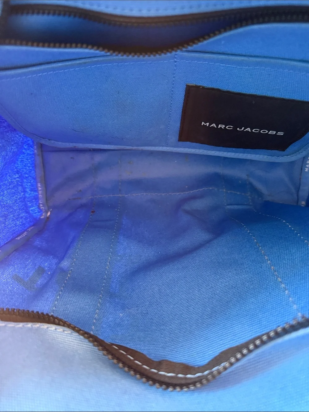 Marc Jacobs blue canvas tote bag used